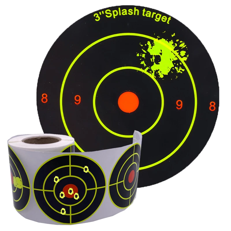 

14 Type Target Stickers 7.50cm Self-Adhesive Splatter 200pcs Impact Splash Reactive Shooting Sticker Roll