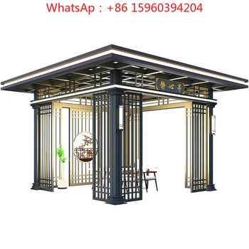 gazebo in lega di alluminio assemblato tenda padiglione cortile quattro angoli baldacchino esterno personalizzato sun room giardino padiglione ottagonale 1