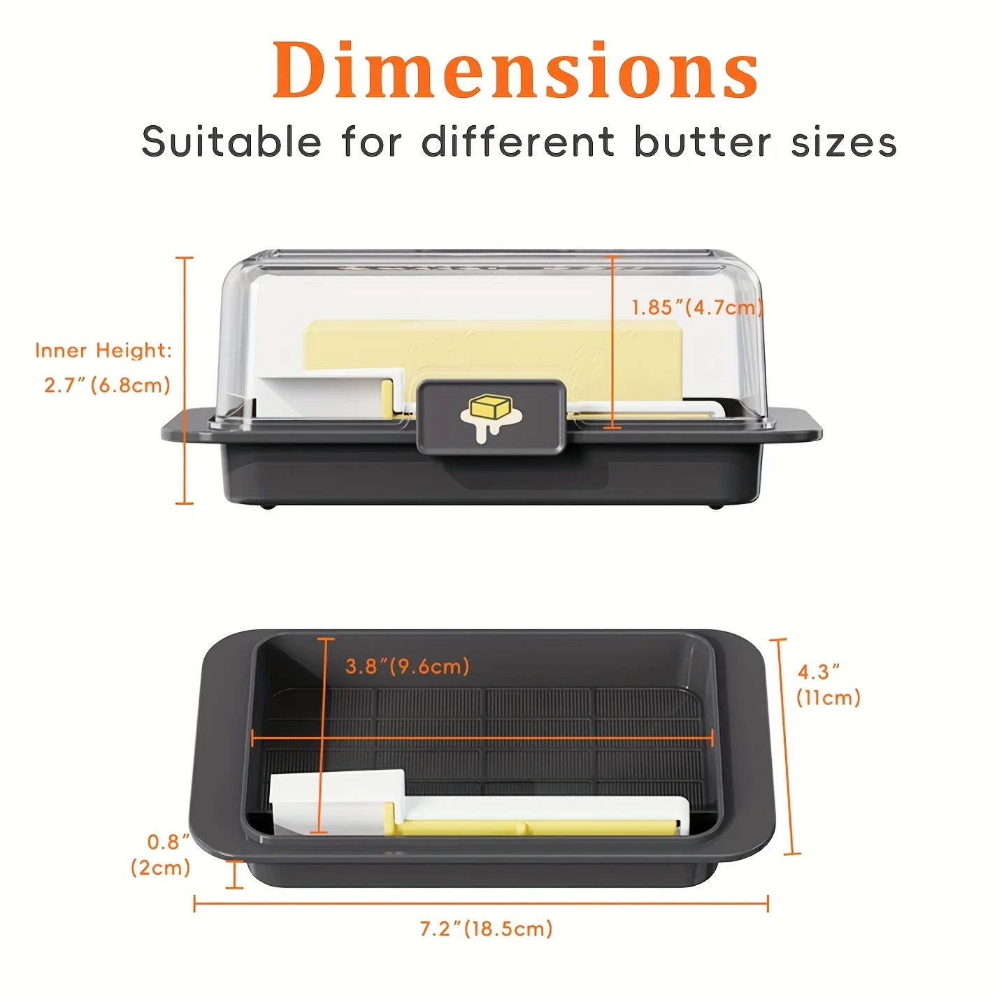 Butter Dish with Cutter and Spoon 1pc butter storage box