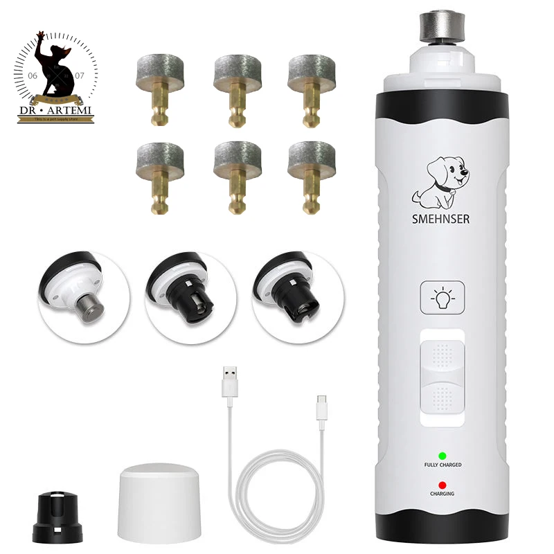 Pet Nail Clipper Pet Nail Grinder Electric Quiet Pet Nail Clippers Dog Cat Paws Rechargeable USB Charging Nail Grooming Grinder Trimmer Tools