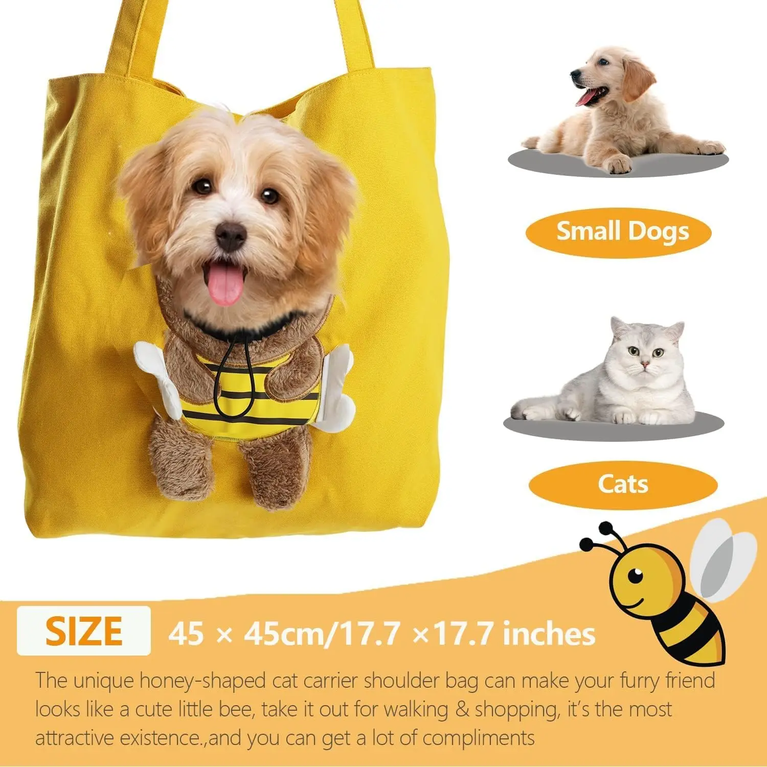 Pet Shoulder Carrying Bag Cute Bee shaped Pet Canvas - Temu