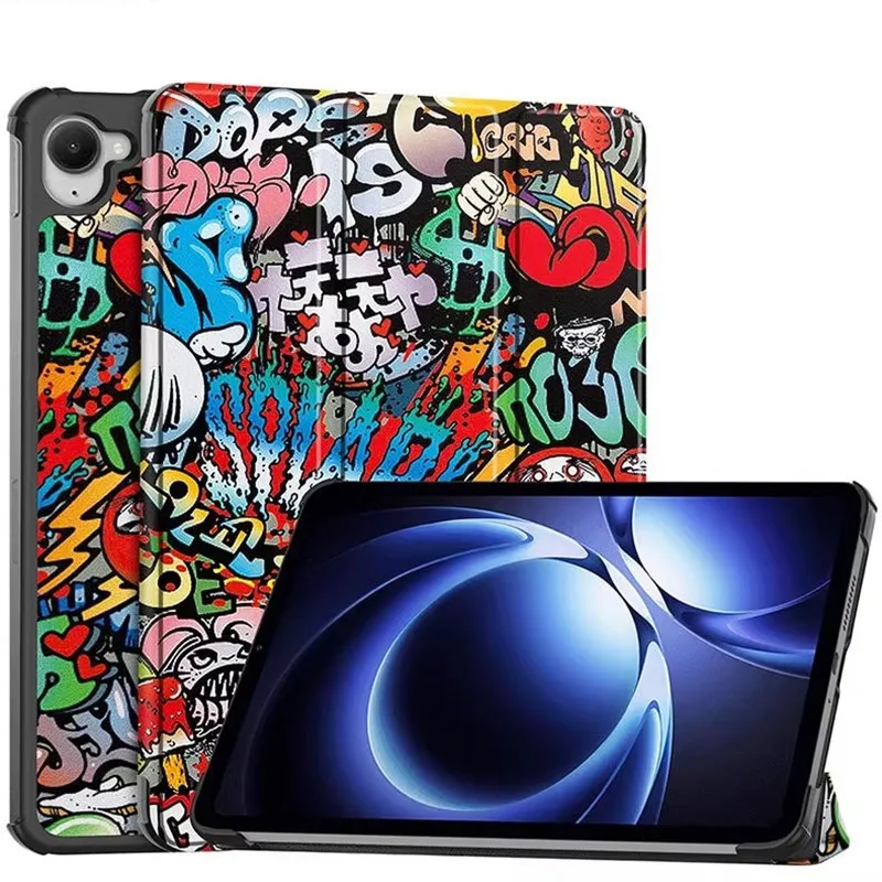 Premium PU Leather Tri-Folding Flip Stand Tablet Cover, 8.8 Inch