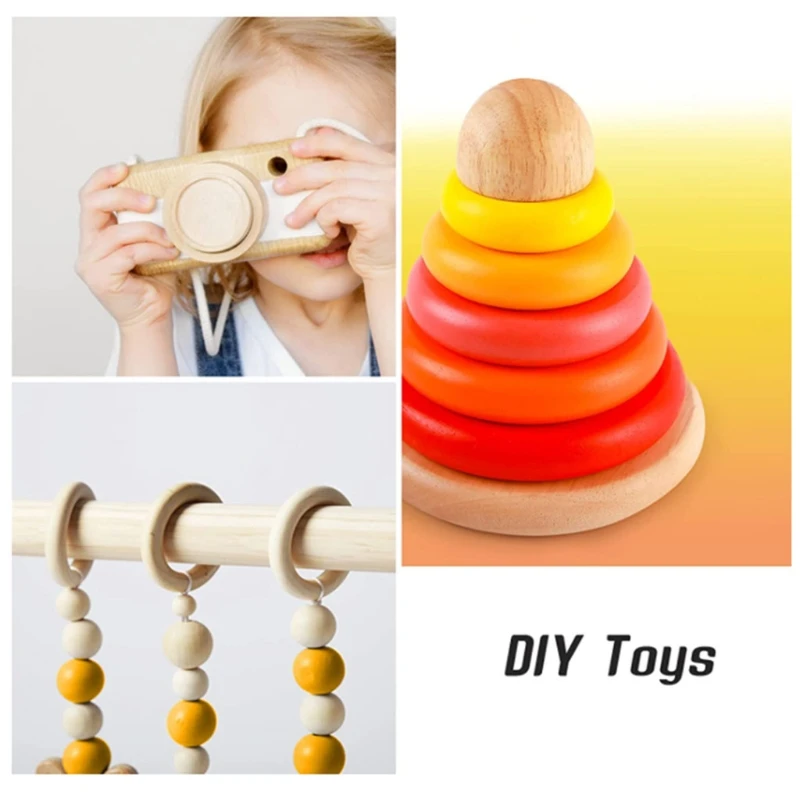 6PCs Unfinished Natural Untreated Plain Wooden 68mm(2.68") Round Bracelet K3ND 5