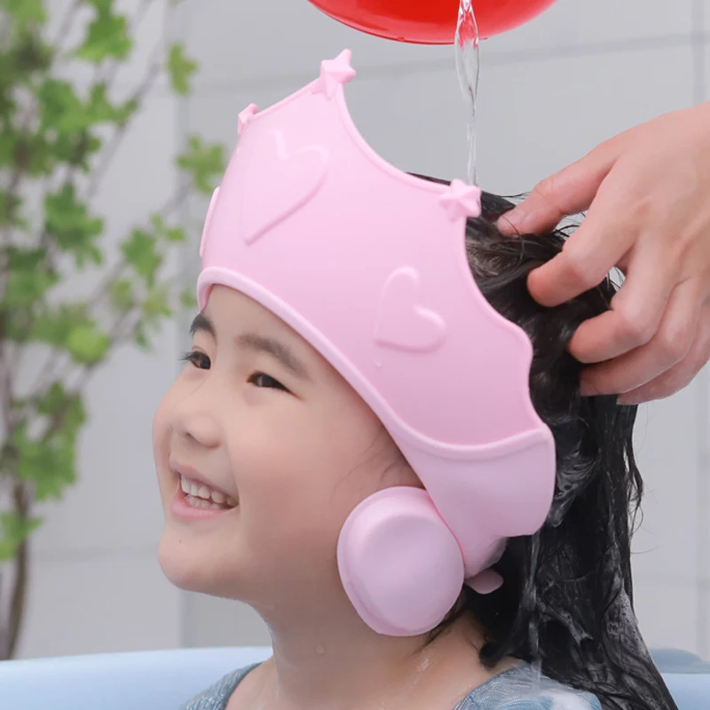 Baby Shower Soft Cap Adjustable Hair Wash Hat For Kids Ear Protection