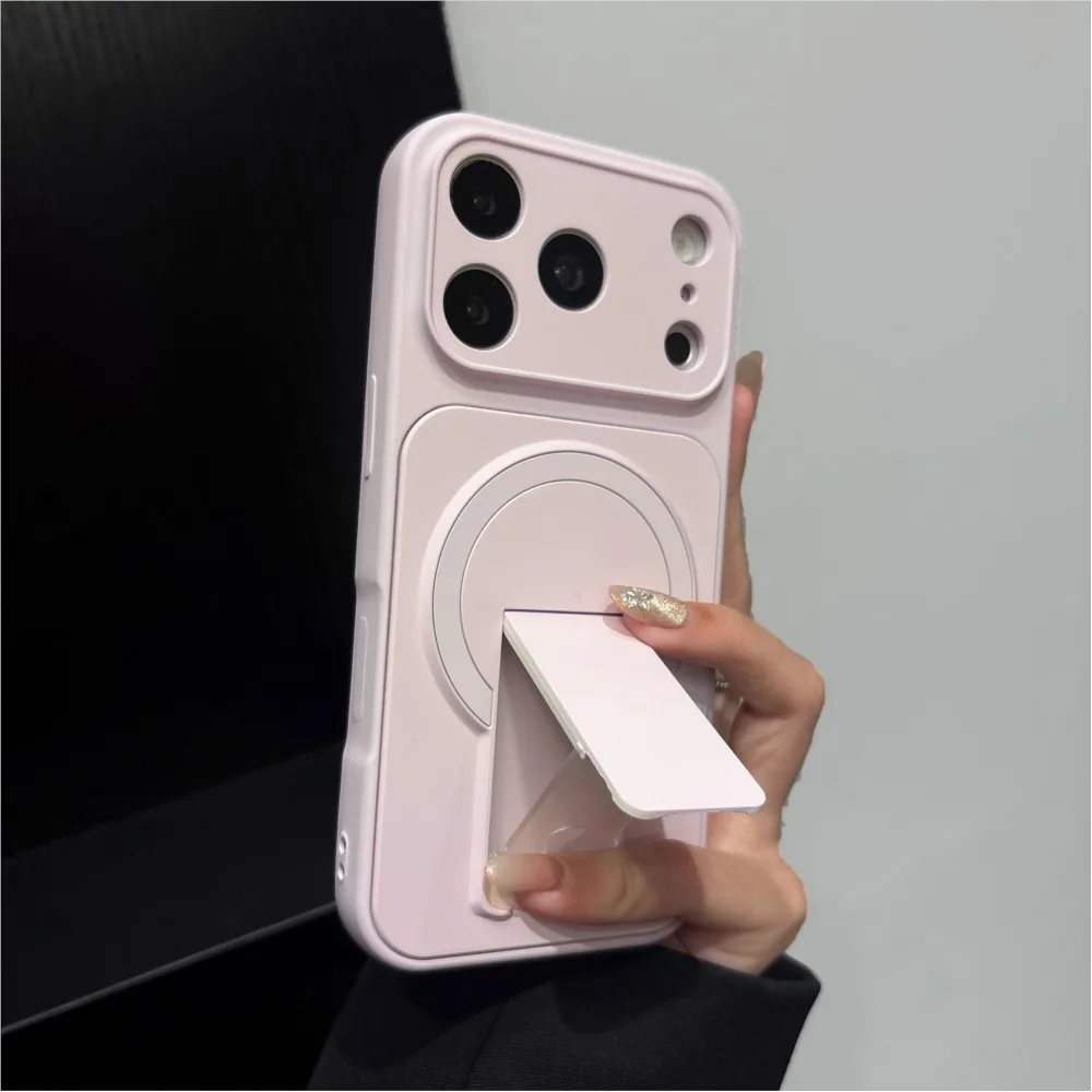 Flip Kickstand Holder Silicone Shockproof Case with Magnetic Charging Compatibility