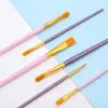 10Pcs/set Nylon Hair Artist Paint Brush Set Watercolor Acrylic Paintbrush Professional Colorful Oil Painting Brushes 6
