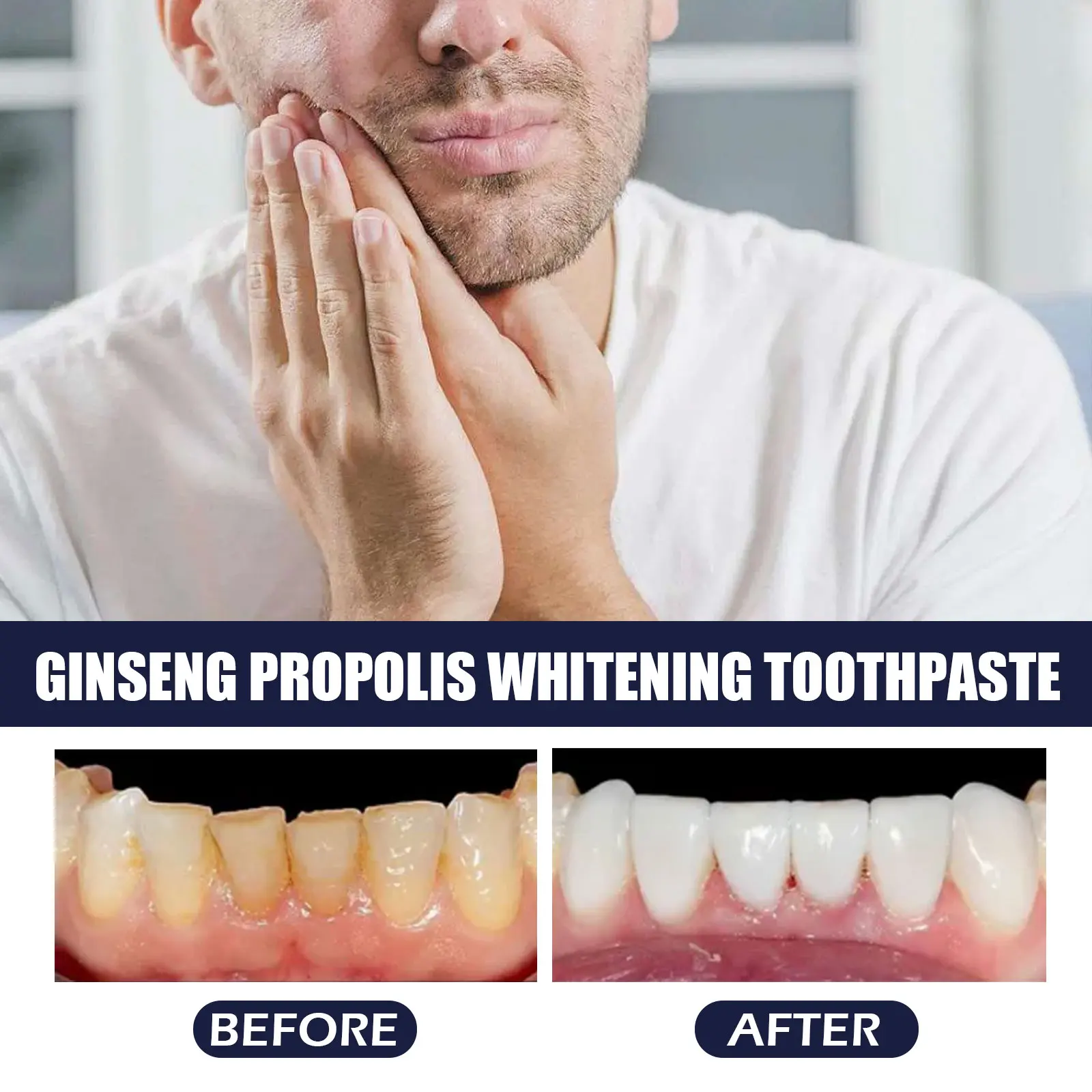 Ginseng Propolis Whitening Toothpaste Remove Plaque Toothache Relieve Periodontitis Deep Cleaning Mint Freshing BreathToothpaste