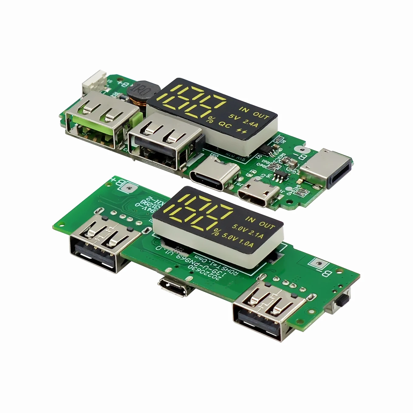 18650 lithium battery digital display charging module 5v2.4a 2A dual