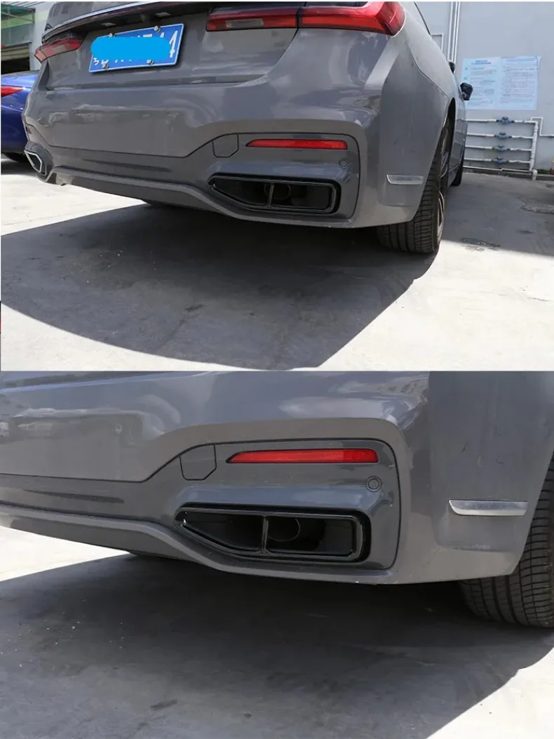 Für BMW 7er Serie F01 G11 G12 2009-2020 Edelstahl Auto-Endschalldämpfer Auspuffrohr-Abdeckung Aufkleber Auto-Zubehör – Detail 10