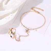 Bohemia Punk Link Chain Ring Connected Bracelet 3