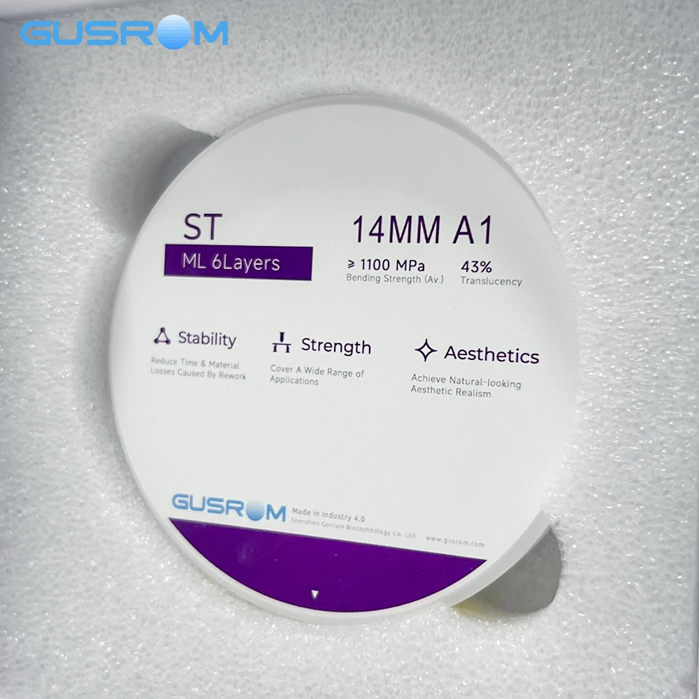 GUSROM ST ML Zirkonoxid-Block Hochfeste 98mm Vorgefärbte Dental-Zirkonoxid-Scheibe für CAD CAM Posterior-Kronen Brücken Dentallabor – Detail 7