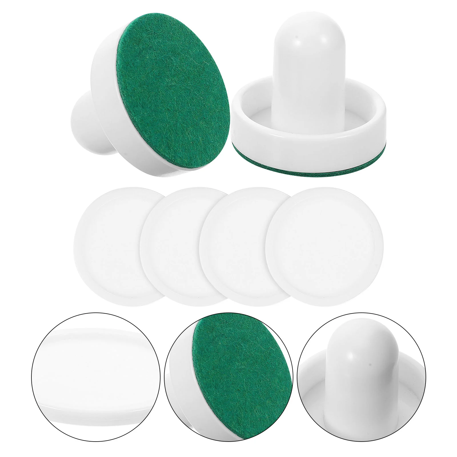 Two 60Mm White Four White Balls Air Hockey Set Paddles Ice Replacement Parts Tabletop Accessories Game Supplies