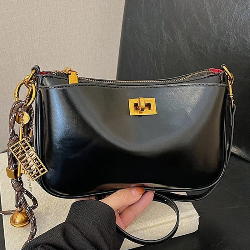 Handbag Cowhide Leather Square Bag Women Shoulder Bag