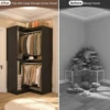 Armocity Corner Closet System, 32 Inches Wide Wood Corner Unit with 2 Hanging Rods and All Hardware Kits, 3-Tier 80'' Height Cor 4