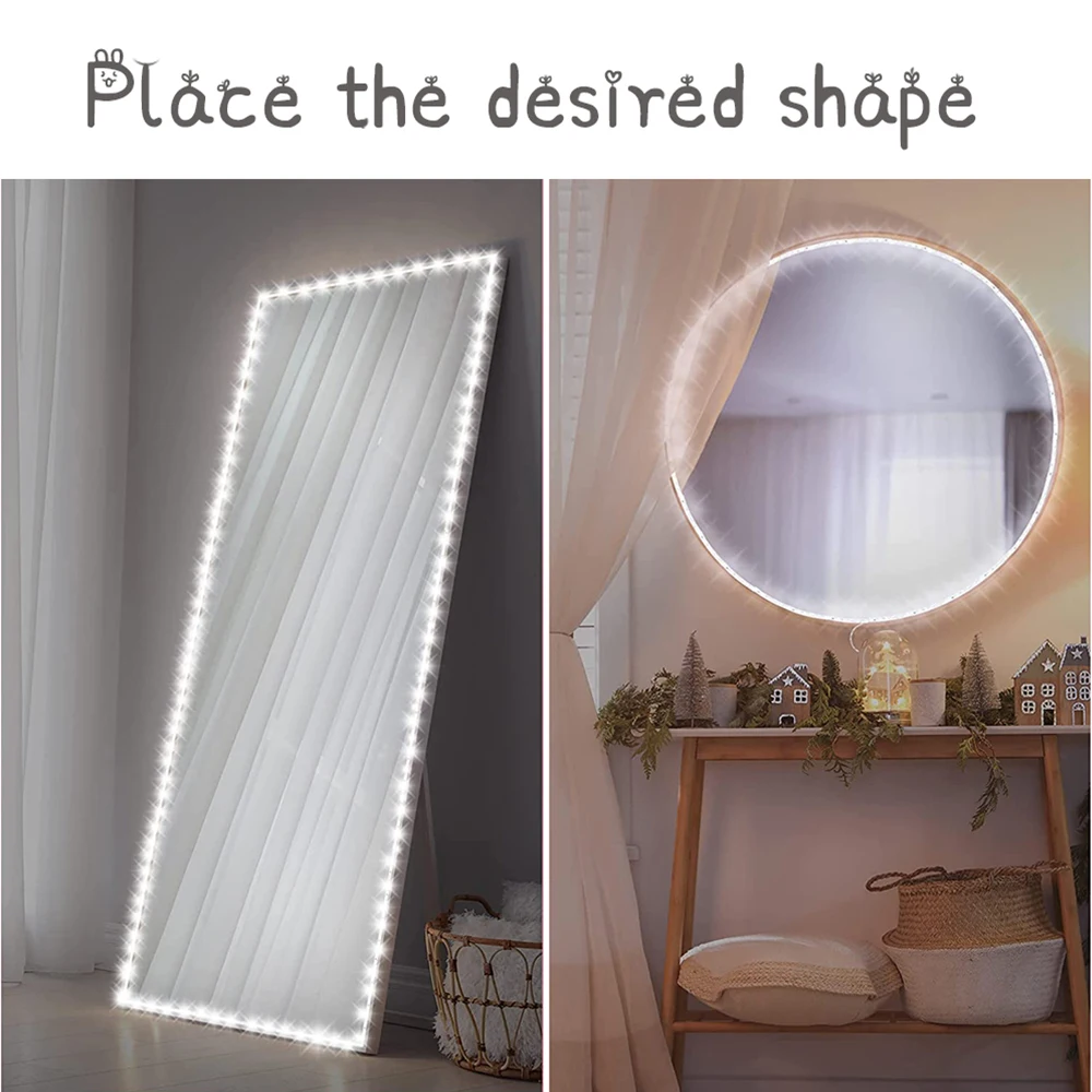 Led Vanity Mirror Lights Kit Dimmable Makeup Light Bathroom Mirror Lights USB LED Strip Dressing Table Make Up Lamp 5M mirror lights makeup lamp makeup mirror lights vanity light