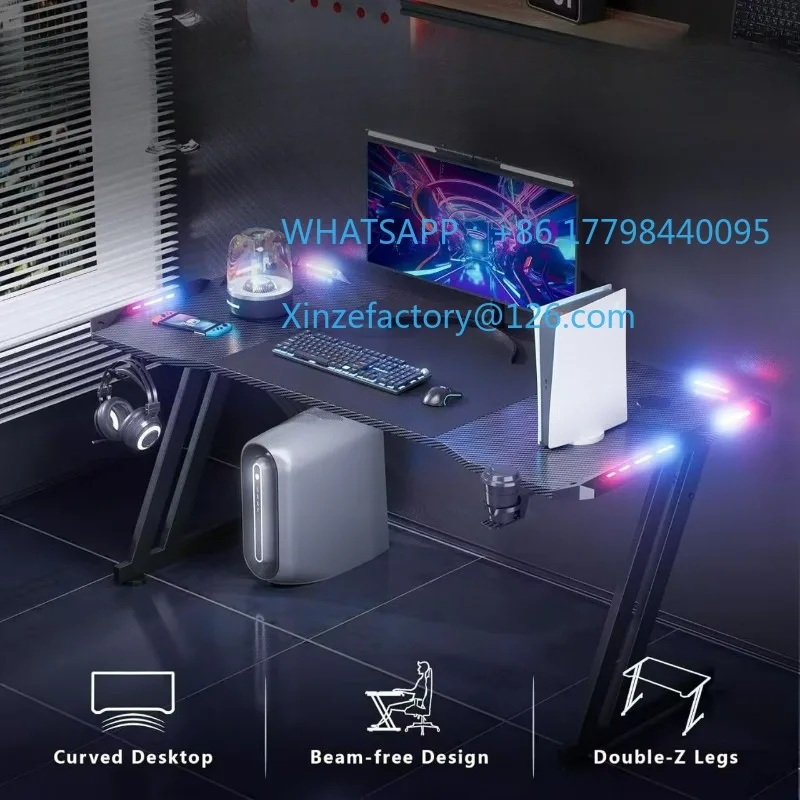 مكتب ألعاب LED قابل للتعديل