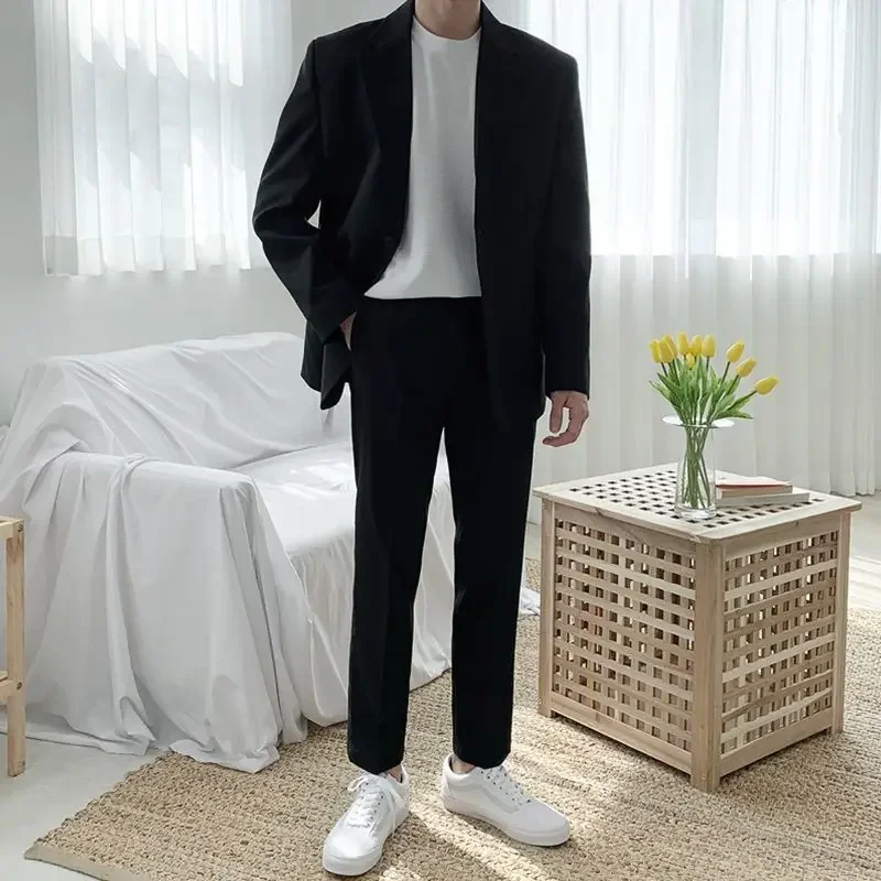 Men's Korean-style Black Casual Western-style Suit Jacket High-end Feel Business Formalwear For Students Professionals
