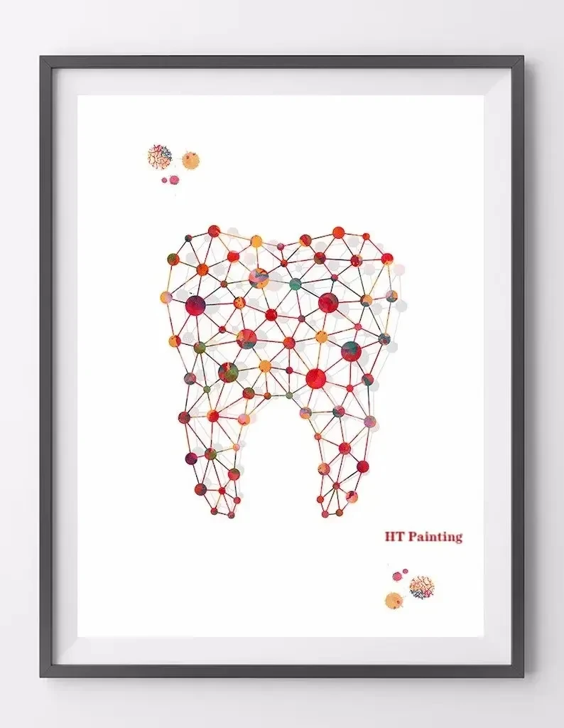 Modern Dental Art - Tooth Implant Anatomy Canvas Poster