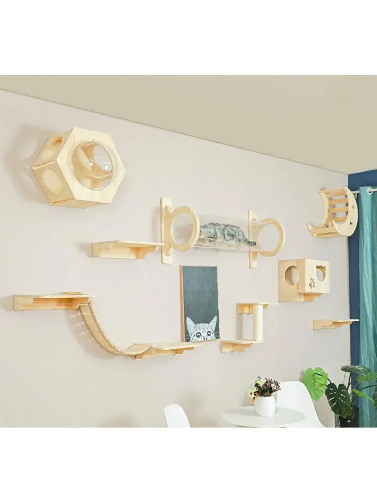 Wood Platform Springboard Wood Climbing Ladder Cat Litter Cat Tree