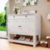 Farmhouse Buffet Sideboard Cabinet, Stylish Console Table with 2 Cabinets,Open Storage Shelf, Entryway Sofa Table for Coffee Bar 6