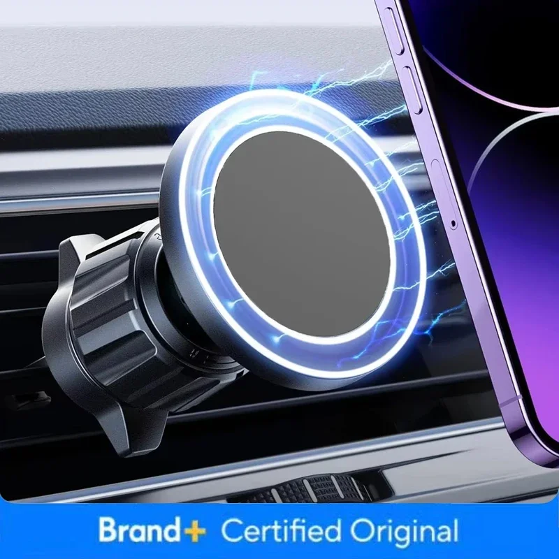 Magsafe Car Phone Holder,Powerful Magnetism Premium Quality Single-Hand Operation Metal Hook Magnetic Car Phone Mount