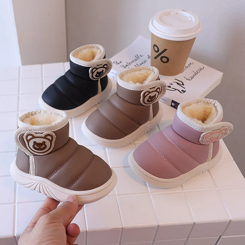 Winter New Toddler Snow Boots First Walkers Plush Warm Kids Cotton Shoes Boys Girls Short Boots baby shoes baby boots winter snow boots
