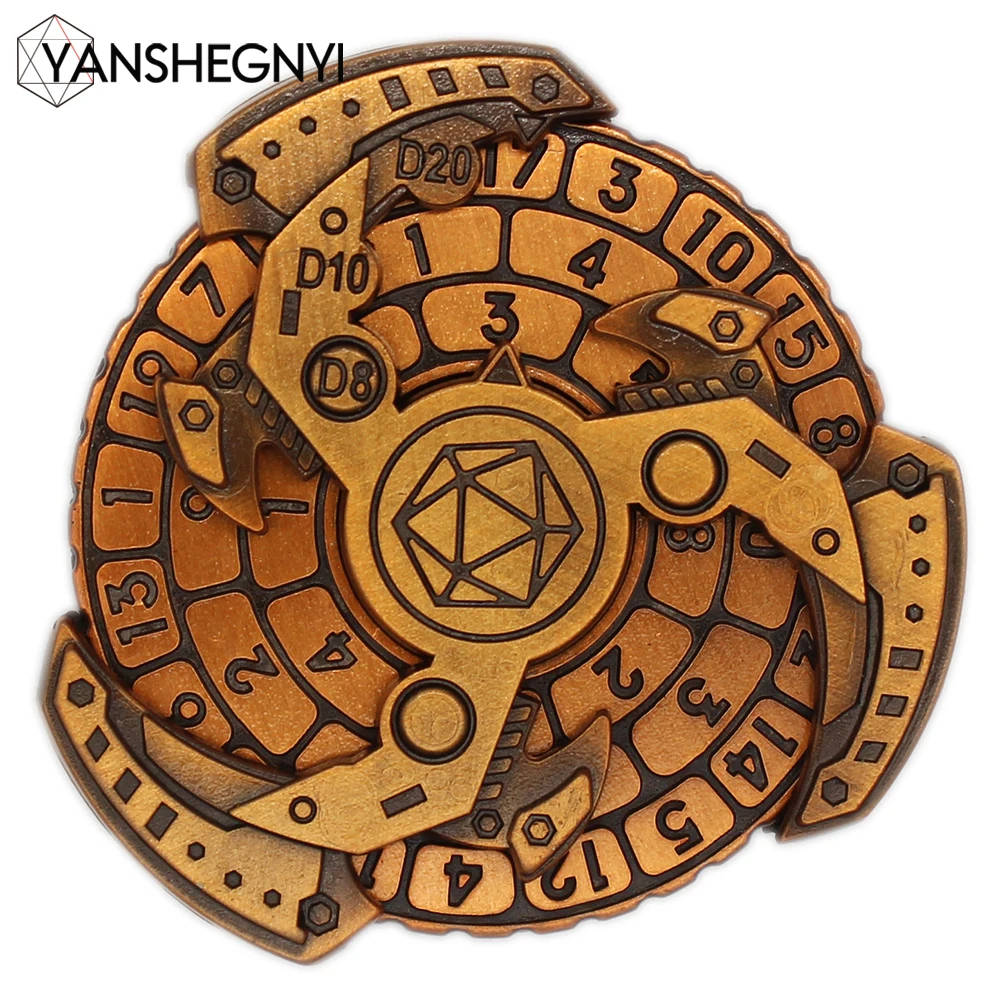 Machine Roulette Dice Fingertip Gyro Metal Dice DND Role Play Games Dices Metal Gifts game dice dice set