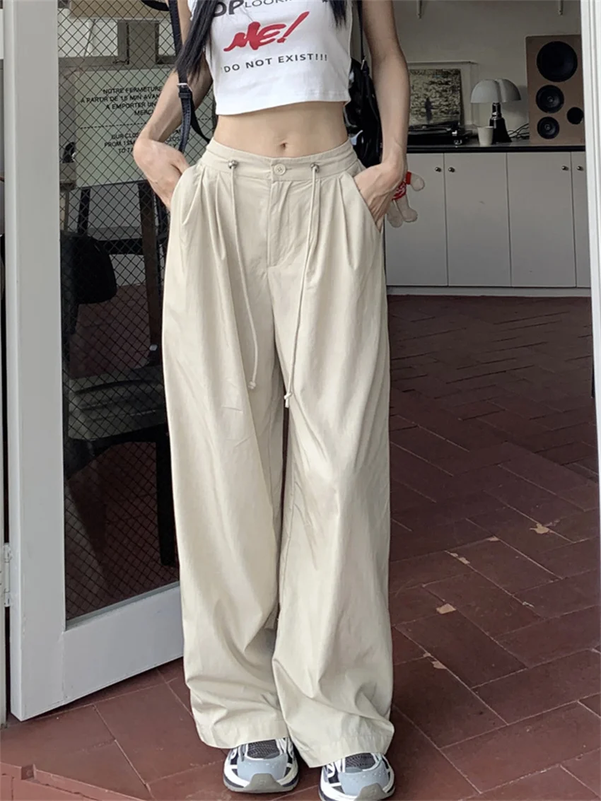 

Брюки Alien Kitty на шнуровке женские, повседневные свободные прямые офисные штаны, рабочая одежда, осень 2023