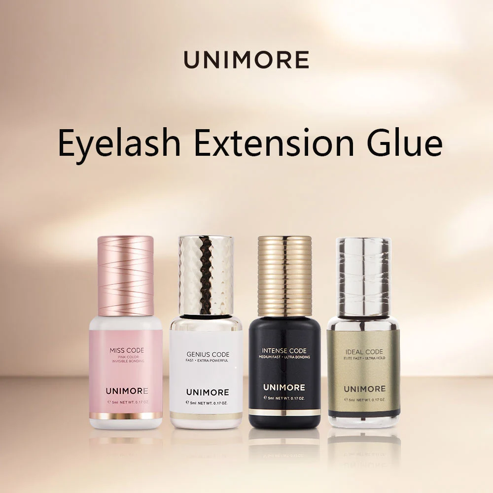 

Unimore Lash Adhesive Eyelash extension Glue 0.5-1s Dry Low Odor Lash Glue Professional Sensitive Glue Lash Extension Supplies