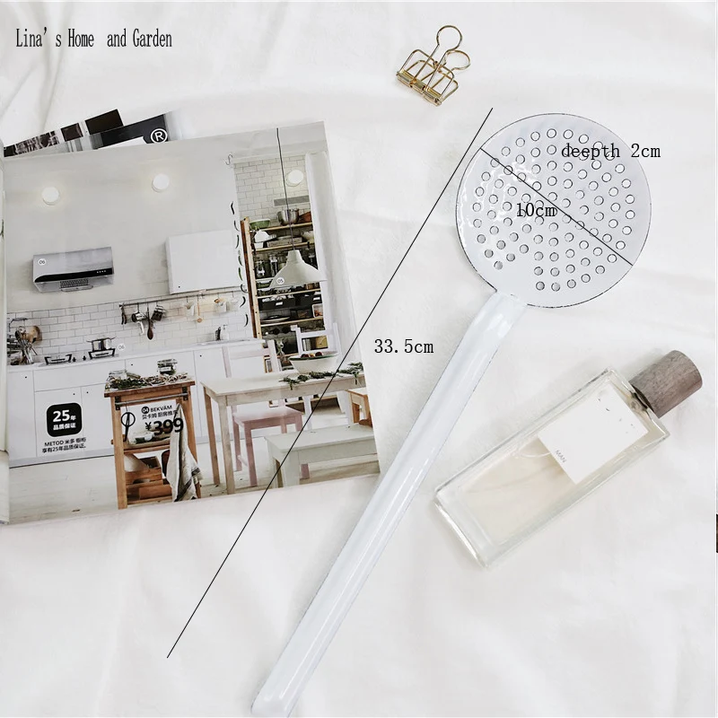 Vintage French Style Kitchen Utensil Set with Wall Mount, White Enamel, 3 Pieces, 12x18 inches