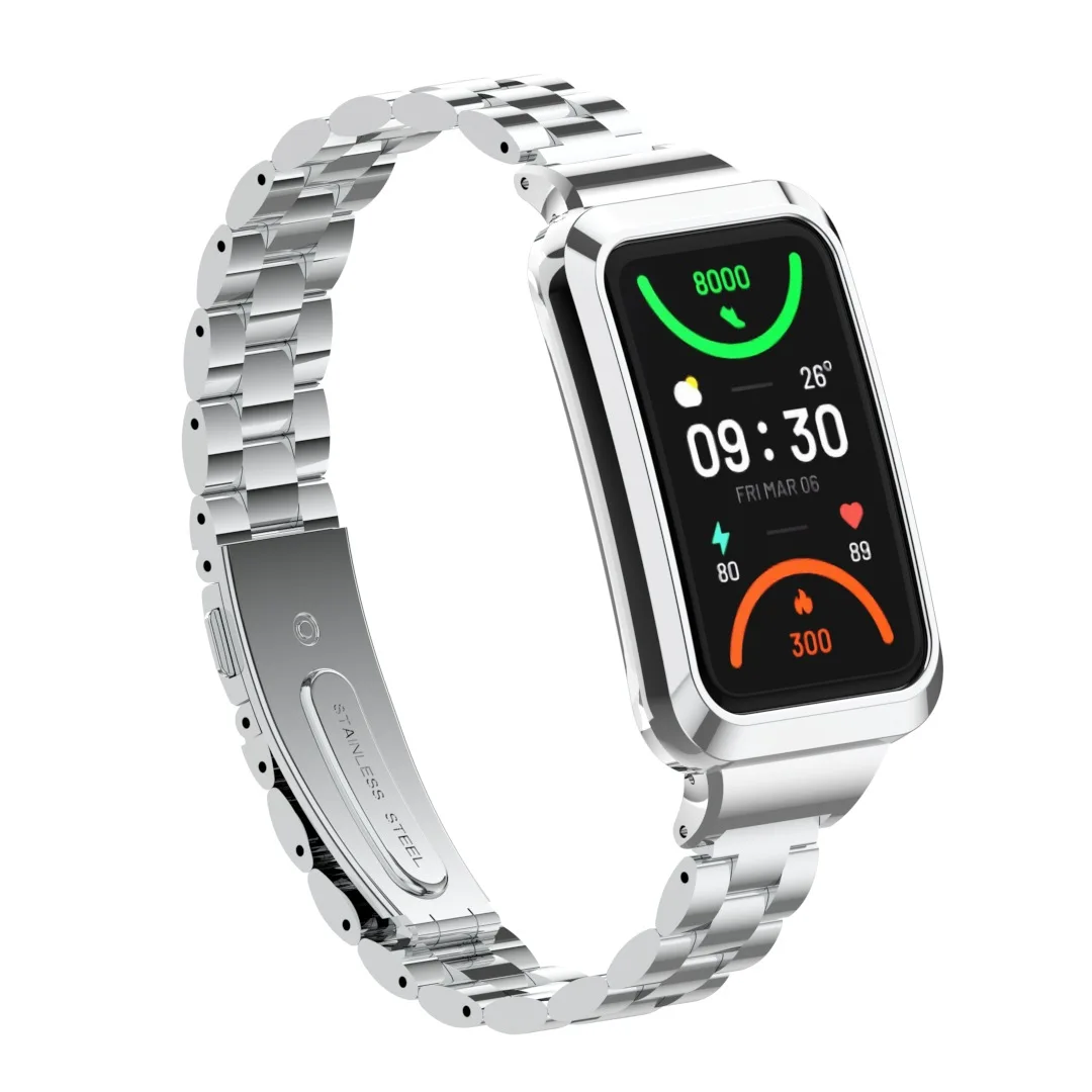 2-in-1 Metal Case and Stainless Steel Strap Set