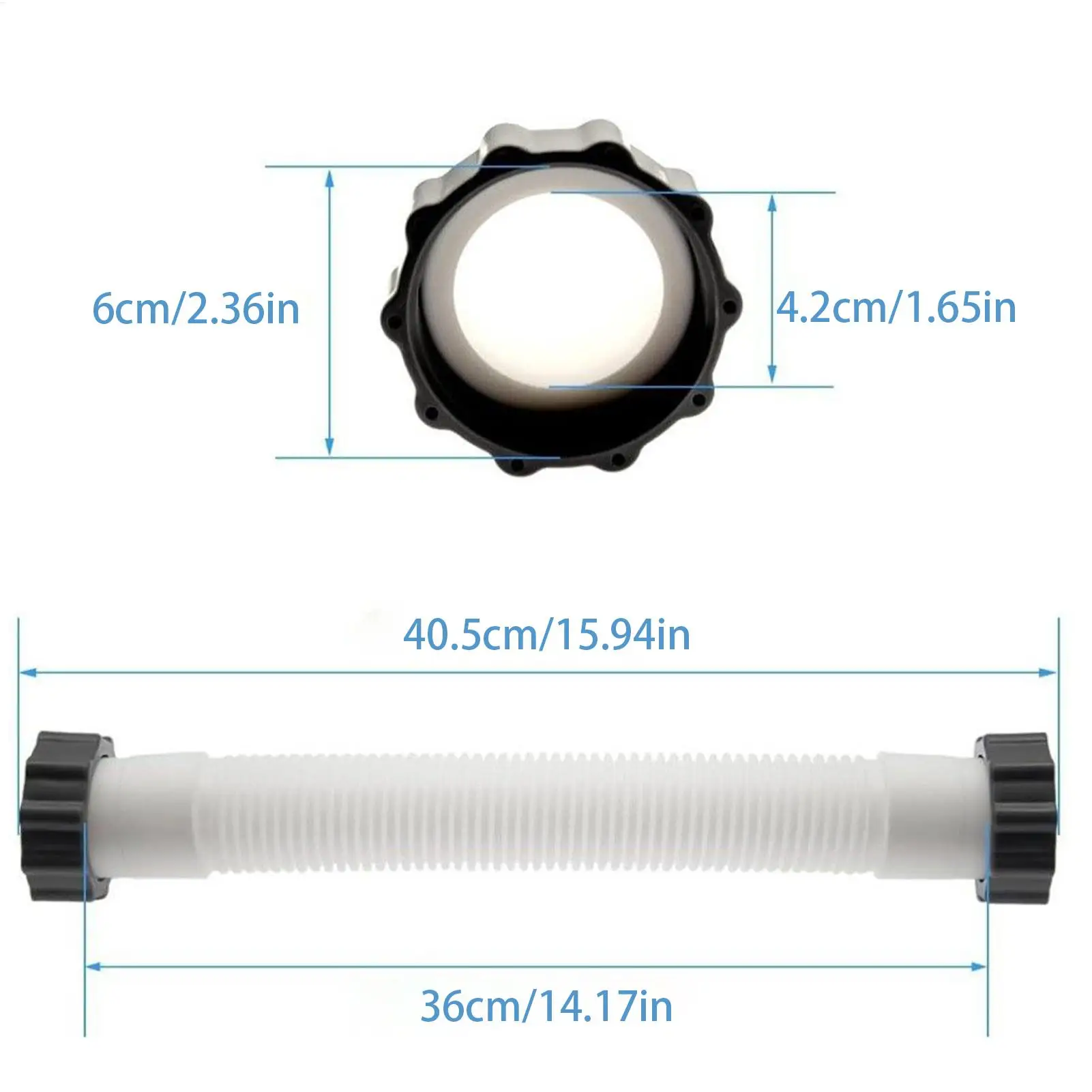 Pool Replacement Hose Pool Filter Hose Quick-Connect Flexible Heavy-Duty Pipe Parts for Swimming Maintenance Hot Tubs Filtration
