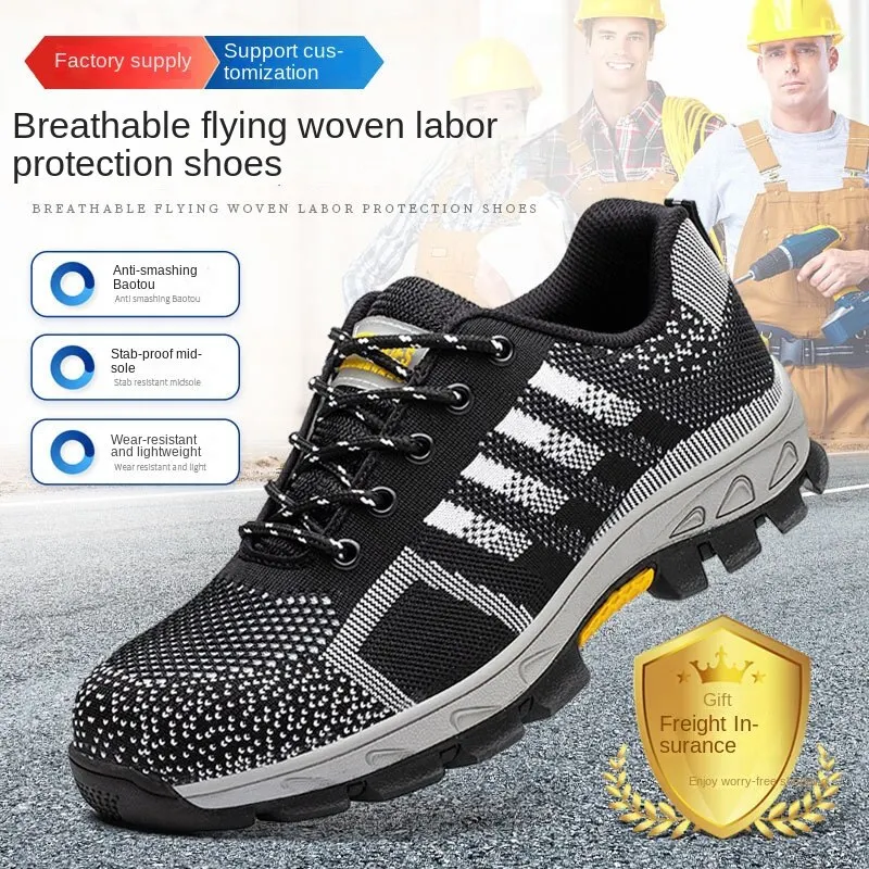 High Quality Uni Indestructible Shoes Men and Women Steel Toe Cap Work Safety Shoes Puncture-Proof Boots Non Slip Sneakers