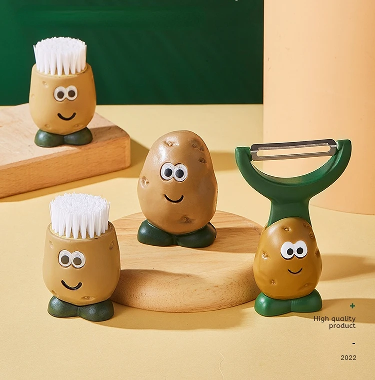 Spazzola Per Verdure - Pulizia Frutta E Ortaggi Con Impugnatura Antiscivolo, Grigio - Foto 10