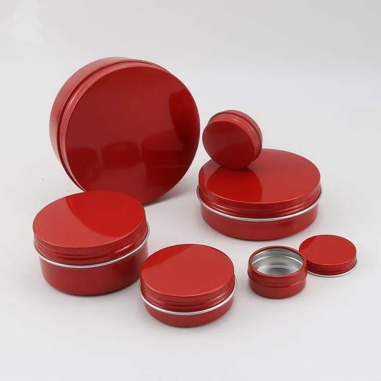 Wholesale Red Aluminum Tin Jars 5/10/15/20/30/50/60/80/100/150/200/250g