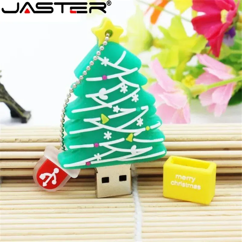 JASTER Christmas tree USB Flash Drive Pen Drive cartoon gift 8GB 16GB 32GB 64GB 128GB Pendrive memory stick stockings gift