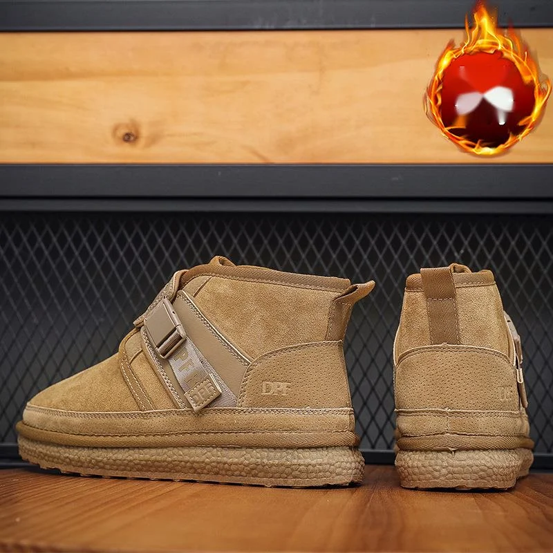 ΚΟΡΥΦΑΙΑ Σχεδιαστής Snow Ug Boots Αυστραλιανή ασμάν Bailey Dune Καστανιά χειμωνιάτικη πόρπη Γούνα Snow Half Knee Κοντή γυναικεία μαλλί προβάτου ενσωματωμένη παντόφλα μαλλιών_voghion.com