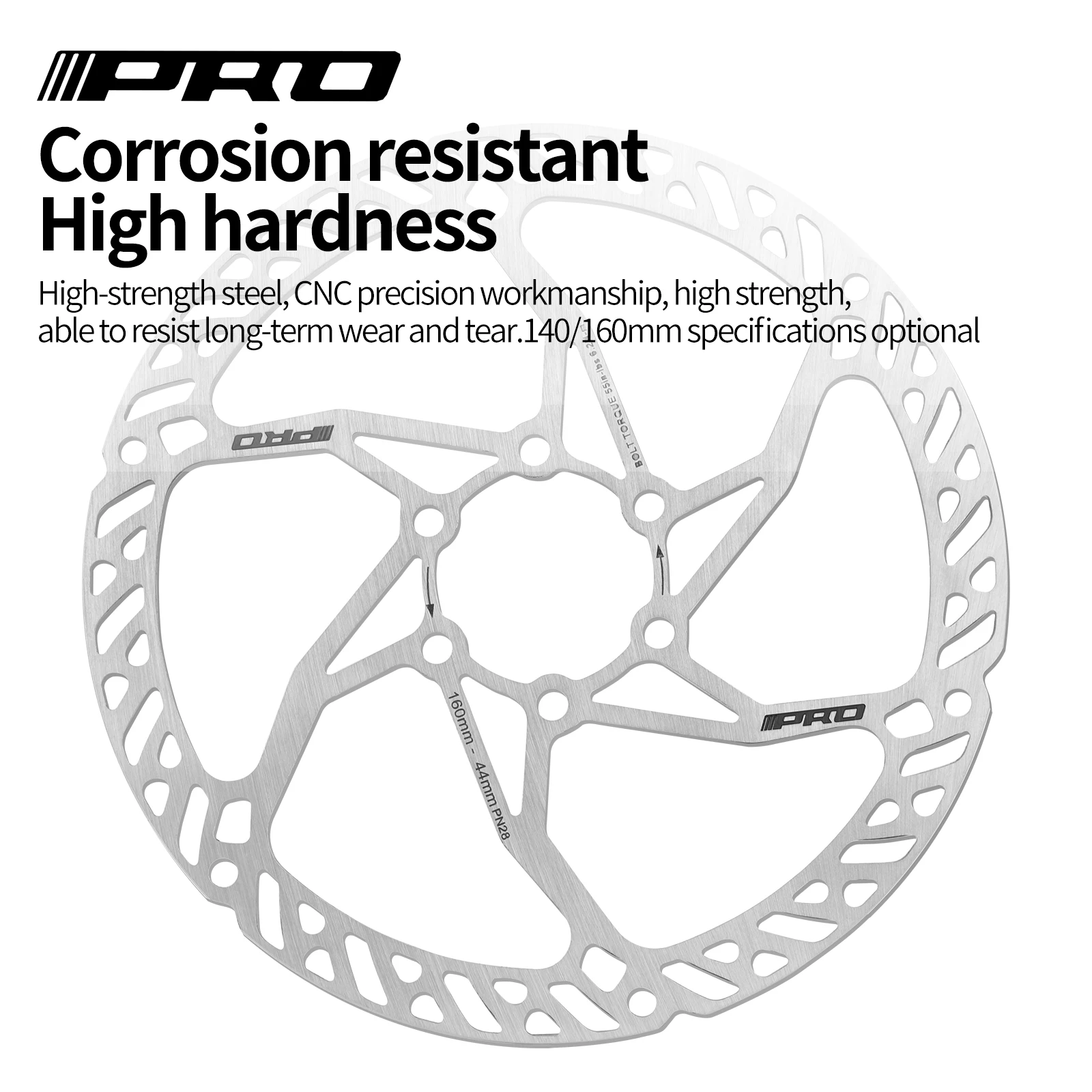 IIIPRO Ultra-Light Bicycle Disc Brake Rotor 140/160mm Cnc Hollow High-Strength Steel Mtb Road Bike 6 Bolt Disc Brake Rotors