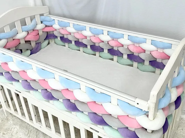 3M/5M Woven Twist Single-strand Bed Circumference Crib Pillow Anti-collision Bed Circumference Guardrail Baby Room Decoration 6