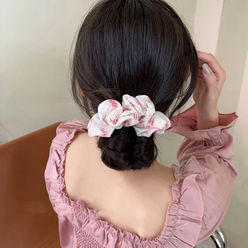 3pcsElegant Simple Style Hair Bands, Sweet Flower Hair Bundles, French Accessories, Gut Loop Bands