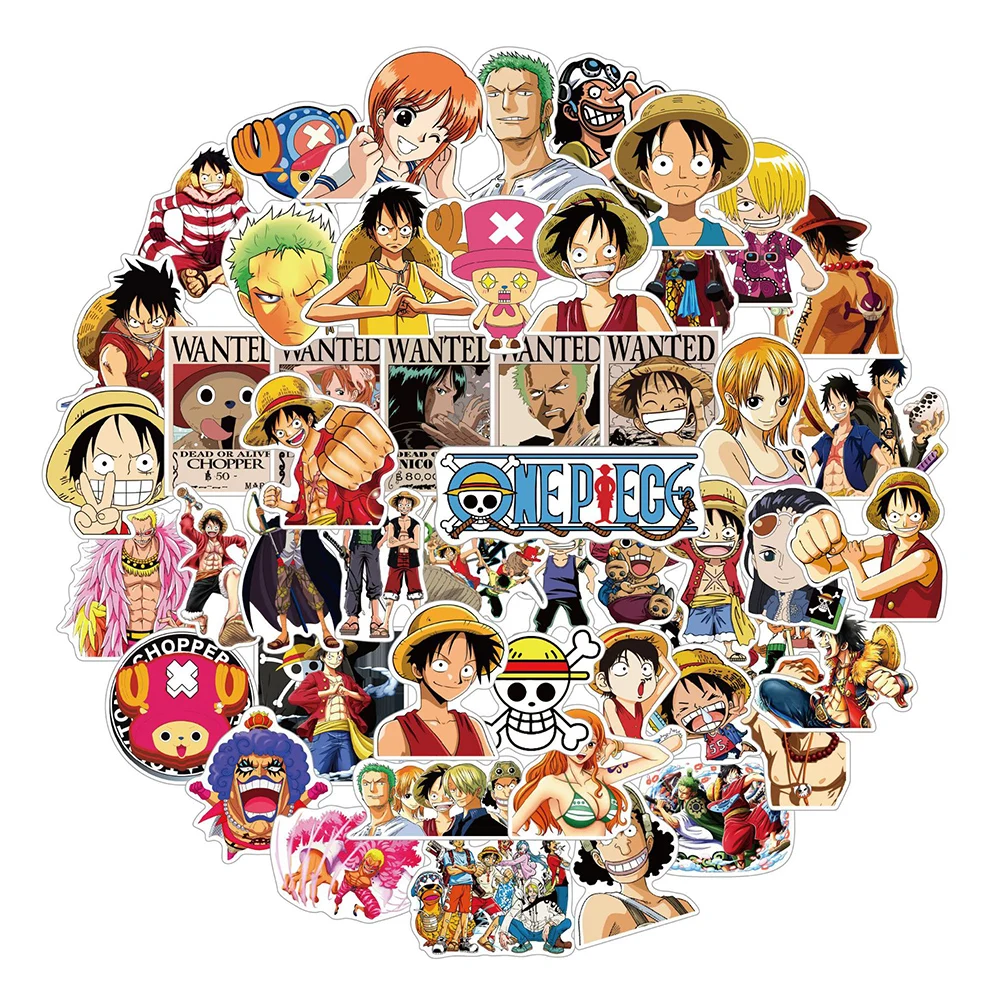 

10/30/50pcs Cartoon ONE PIECE Anime Stickers Decals Laptop Motorcycle Phone Album Car Cool Waterproof Sticker Kids Classic Toys