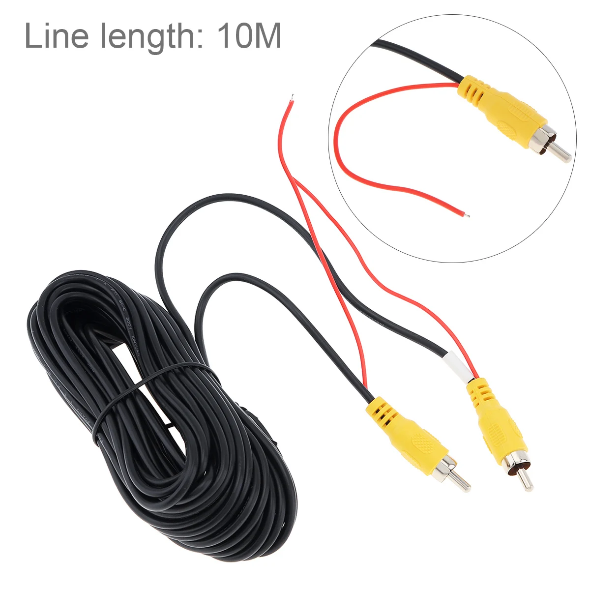 

10M RCA Male Female Car Reverse Rear View Parking Camera Video Extension Cable Cord with Trigger Wire