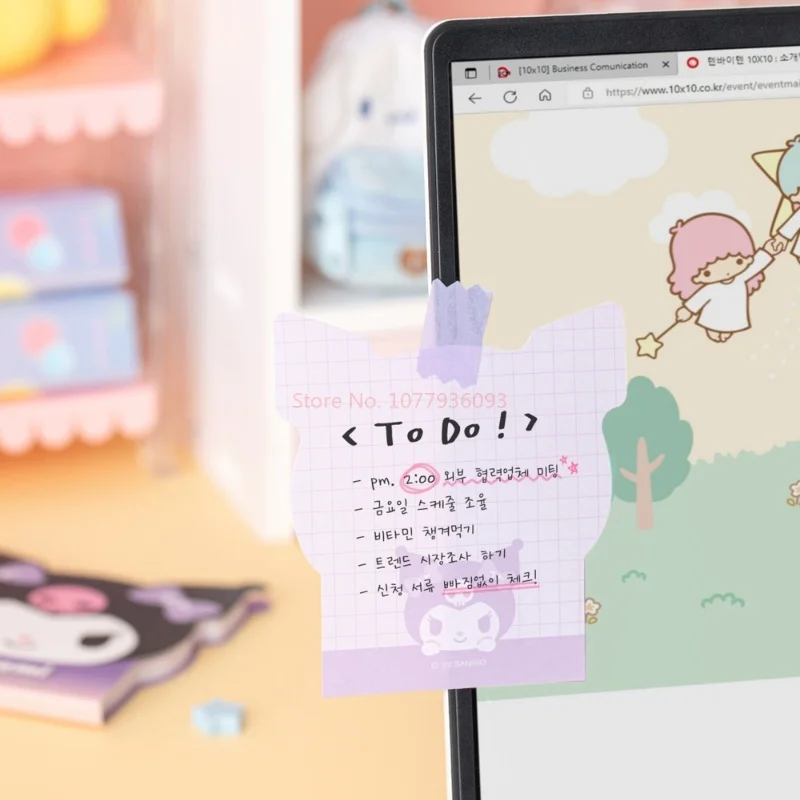 Cartoon Sanrio Memo Pads Cute Kt Kuromi Cinnamoroll Melody Student Stationery Office Message Notes Children'S Gift Wholesale 5