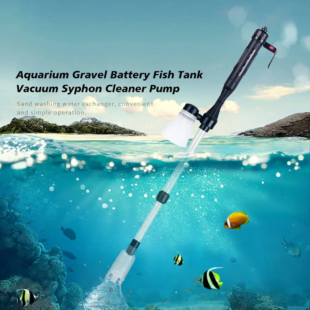 Aquarium Gravel Battery Fish Tank Vacuum Siphon Cleaner Pump Water Filter 