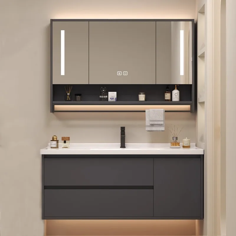 Ceramics Toilet Bathroom Vanities Vintage Partition Vanity Grey Bathroom Vanities Light Storage Mobiletto Bagno Home Furniture