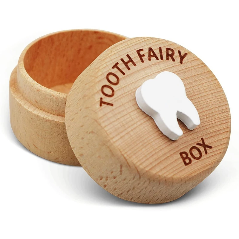 

Tooth Fairy Wood Box Tooth Fairy Box Cute 3D Carved Dropped Tooth Keepsake Storage Box Gift For Boy And Girls