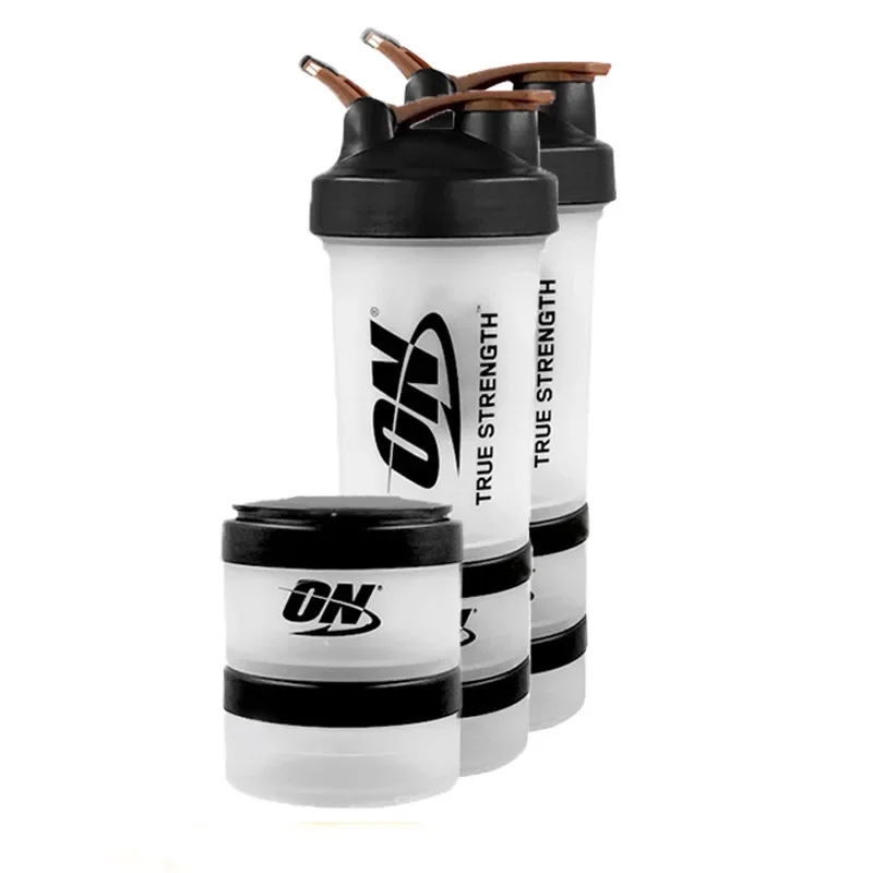 450ML Protein Powder Shake Cup with Ball Medicine Box Cup ON Fitness Large-capacity Plastic Cups Shaker Bottle Travel Bottle
