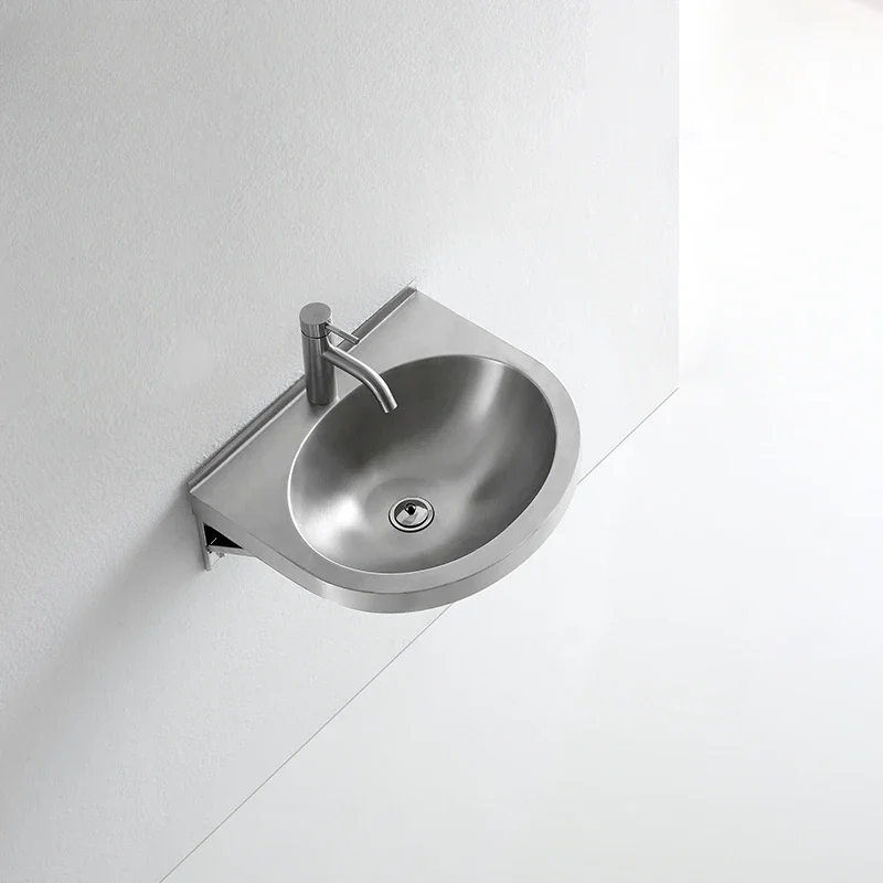 304 Stainless Steel Wash Basin  Stain-Resistant Wall-Mounted Sink  Large Opening Balcony Sink Rust-Free Bathroom Wash Basin 4