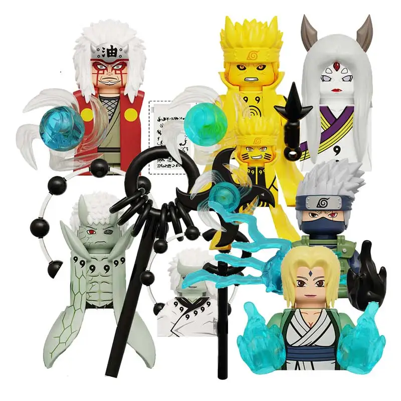 

KDL819 Uzumaki Naruto Hatake Kakashi Uchiha Obito Tsunade Jiraiya Cartoon Mini-Figures Action Toy Bricks Buildings Blocks