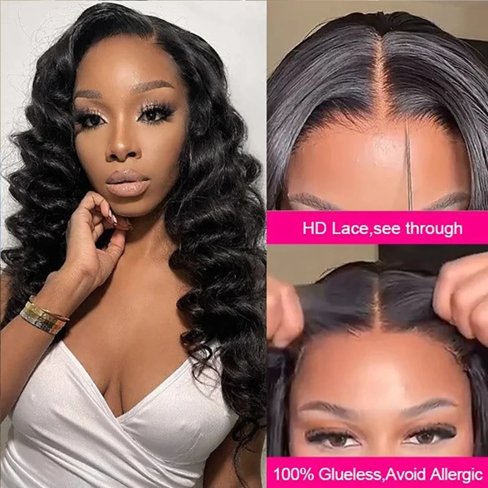 Lace Front Wig Human Hair 6x4 closure 13X6 hd Loose Deep Wave Pre Cut